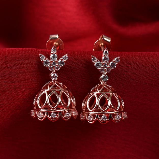 Silver Veda Jhumki Earrings