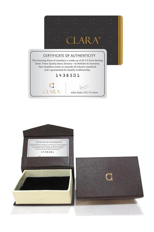 CLARA 925 Sterling Silver diamante Earrings Rhodium Plated, Swiss Zirconia Gift for Women & Girls