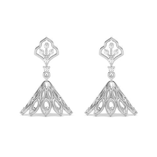 Silver Tashi Jhumki Earrings