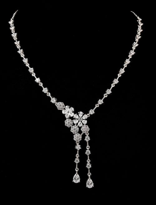 CLARA 925 Sterling Silver Anaya Necklace Rhodium Plated, Swiss Zirconia stone Precious Jewellery Gift for Women and Girls