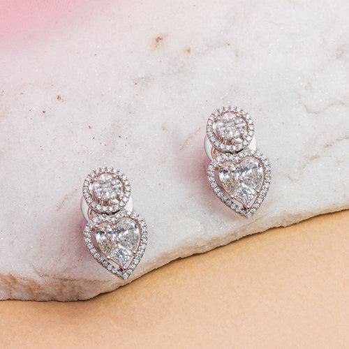 Heart Shaped Diamond Stud_JDE2050