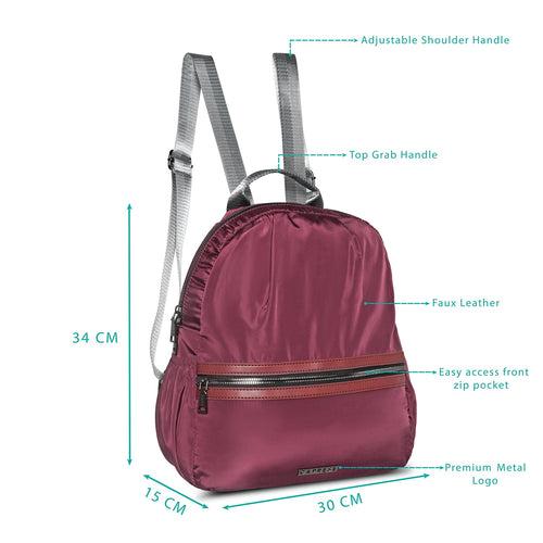 Caprese Blythe Nylon Backpack Medium Plum