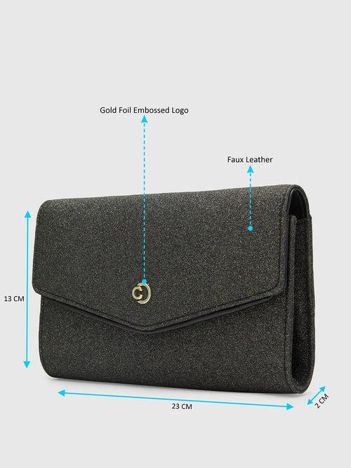 Caprese Junie Flapover Clutch Large Black