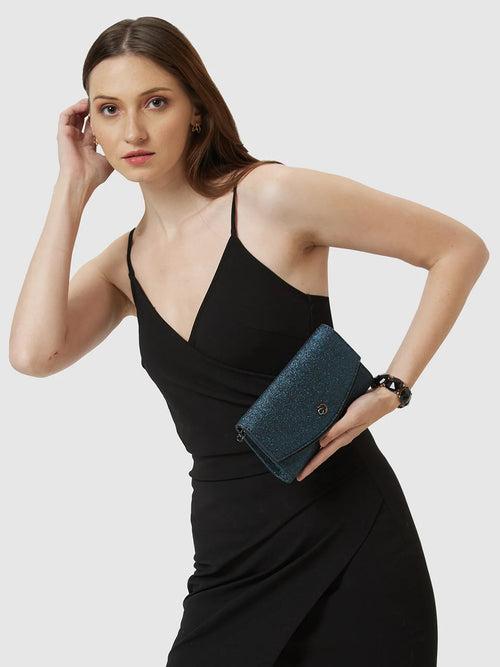 Caprese Junie Flapover Clutch Medium Navy