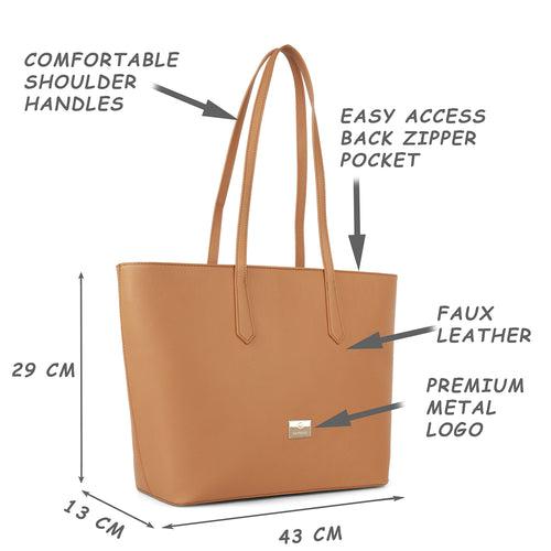 Caprese Sabeena Laptop Tote Large Camel