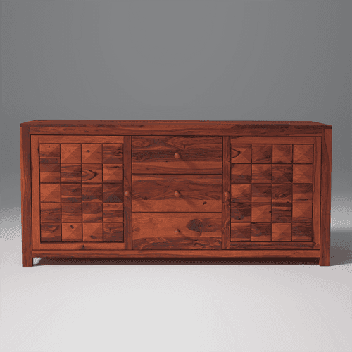 Pluto Sheesham Wood Sideboard In Reddish Rosewood