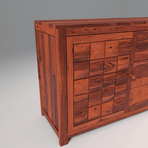 Pluto Sheesham Wood Sideboard In Reddish Rosewood