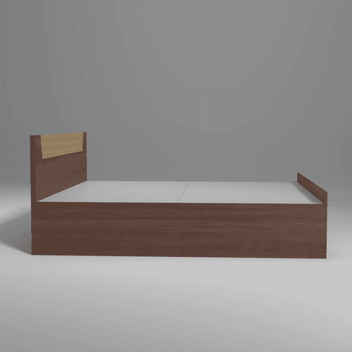 Slipan Engineered Wood Bed with Storage Box in Walnut Finish