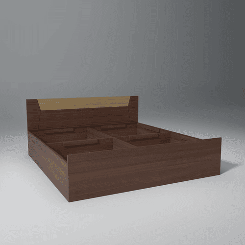 Slipan Engineered Wood Bed with Storage Box in Walnut Finish