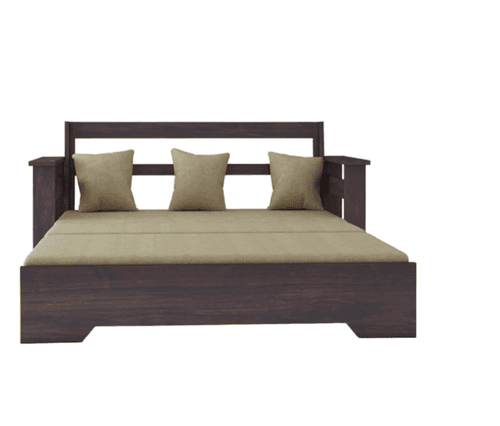 3 SEATER WALNUT SOFA CUM BED SHEESHAM WOOD