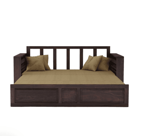 3 SEATER WALNUT SOFA CUM BED SHEESHAM WOOD