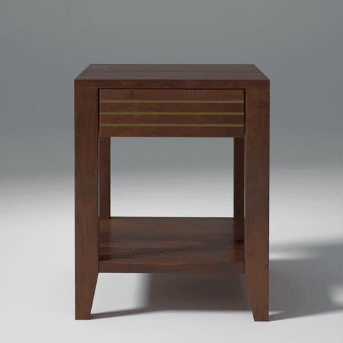 Garazzo Sheesham Wood Bedside Table In Light Rosewood