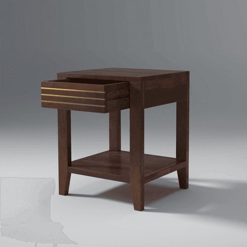 Garazzo Sheesham Wood Bedside Table In Light Rosewood