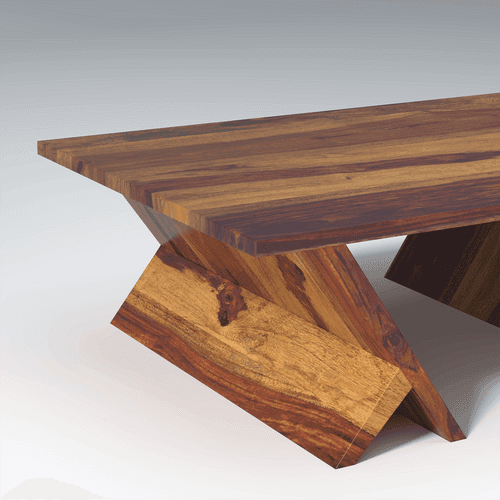 Plushify Sheesham Wood Coffee Table In Light Honey Color