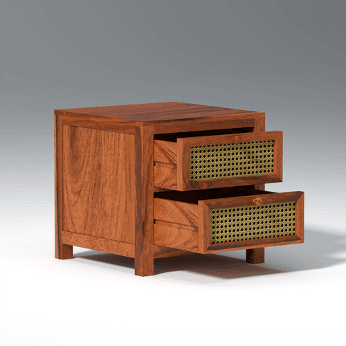 Zenitha Sheesham Wood Bedside in Maharani Color