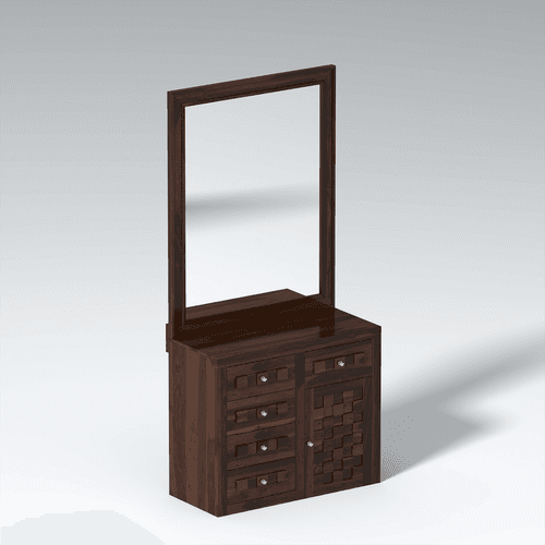 Eleca Sheesham Wood Dressing Table in Walnut color