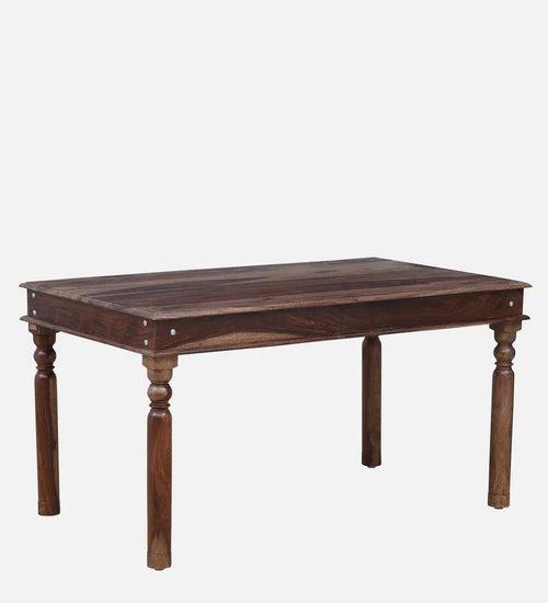 Sheesham Wood 6 Seater Dining Set In Rustic Teak Finish