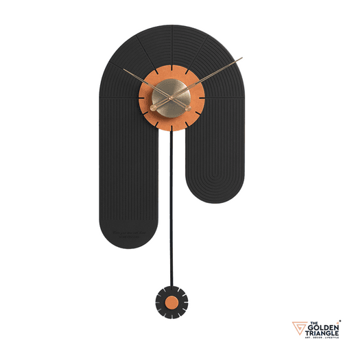 Bodhi Wall Clock - Black & Orange