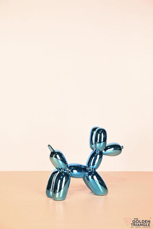 Bubbles - Electroplated Balloon Dog Artefact - Blue