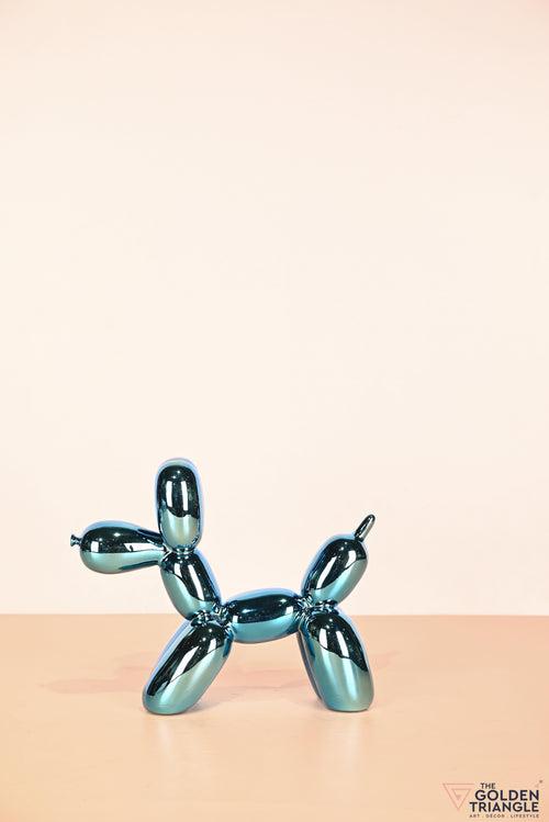 Bubbles - Electroplated Balloon Dog Artefact - Blue