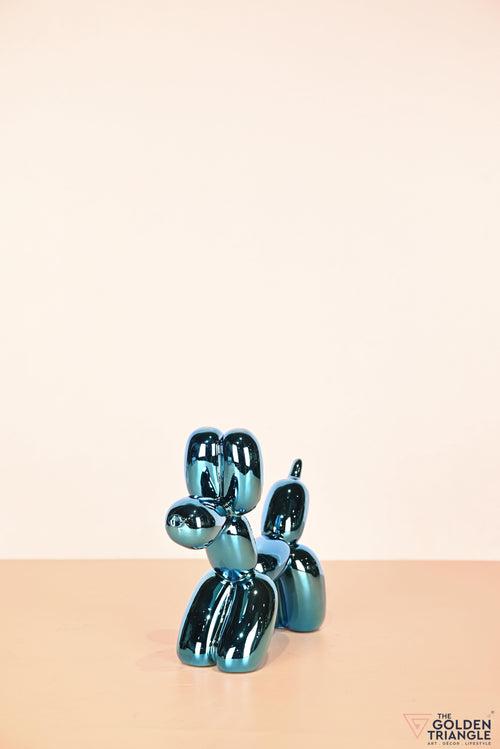 Bubbles - Electroplated Balloon Dog Artefact - Blue