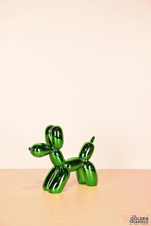 Bubbles - Electroplated Balloon Dog Artefact - Green