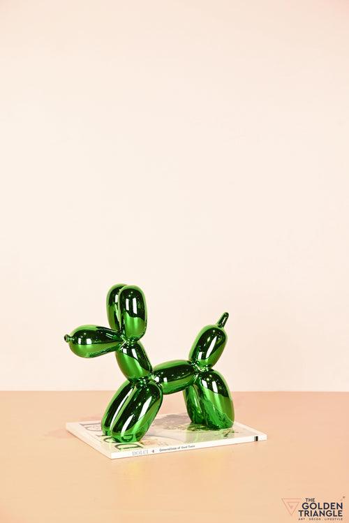 Bubbles - Electroplated Balloon Dog Artefact - Green