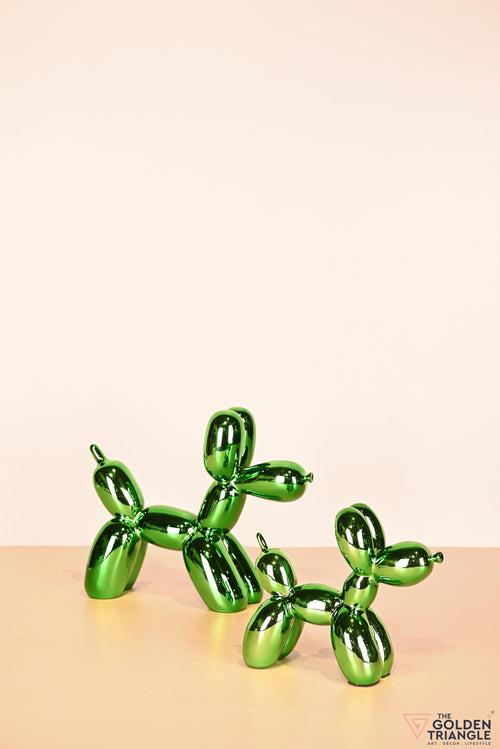 Bubbles - Electroplated Balloon Dog Artefact - Green