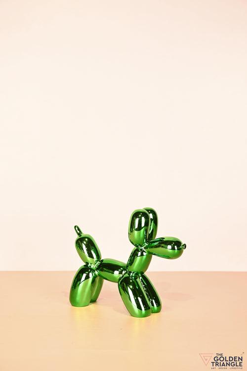 Bubbles - Electroplated Balloon Dog Artefact - Green