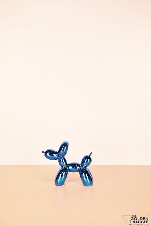 Bubbles - Electroplated Balloon Dog Artefact - Blue