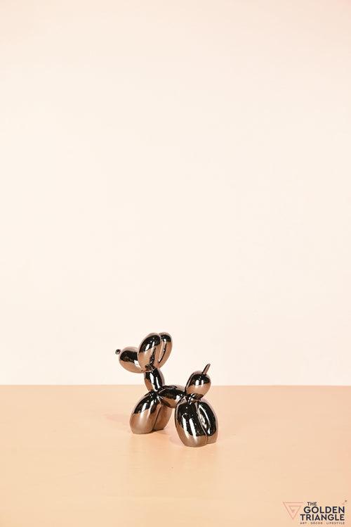 Bubbles - Electroplated Balloon Dog Artefact - Gun Metal