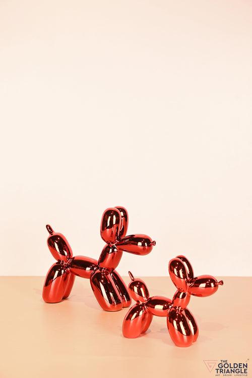 Bubbles - Electroplated Balloon Dog Artefact - Red