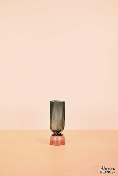 Aoi Futed Two tone Glass Vase - Green & Pink