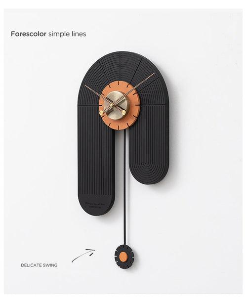 Bodhi Wall Clock - Black & Orange