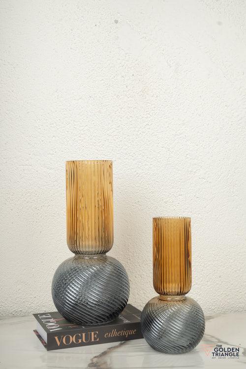 Halo Glass Vase - Amber & Smoke