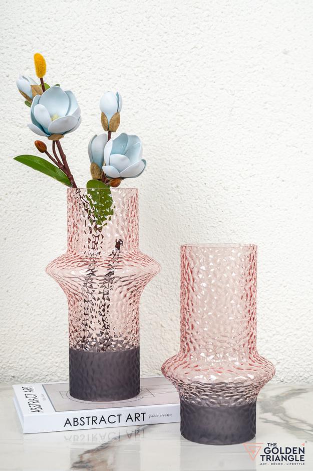 Wisteria Amber Glass Vase - Pink