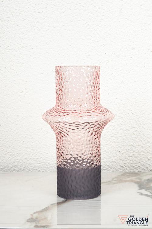 Wisteria Amber Glass Vase - Pink