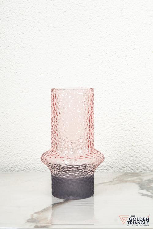 Wisteria Amber Glass Vase - Pink