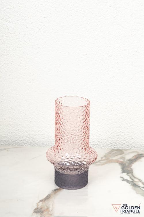 Wisteria Amber Glass Vase - Pink