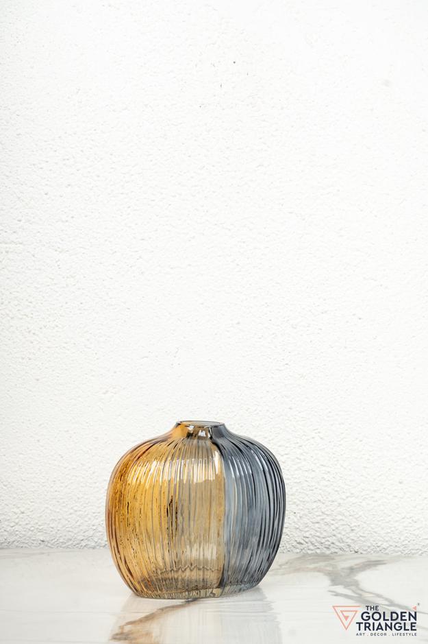 Xenia Glass Vase - Amber & Smoke