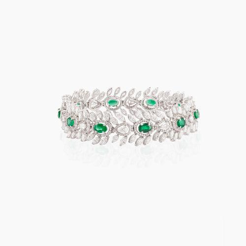 Artio Diamond & Emerald Foliage Bracelet
