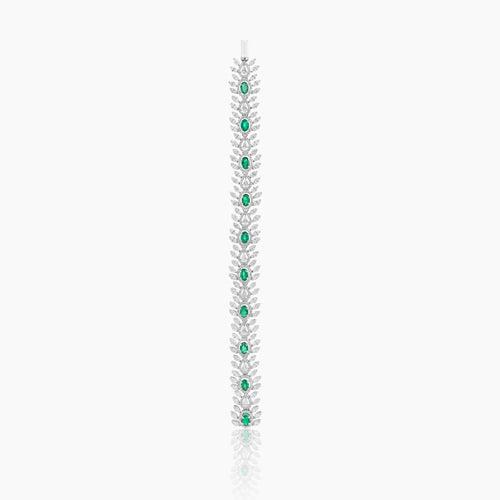 Artio Diamond & Emerald Foliage Bracelet