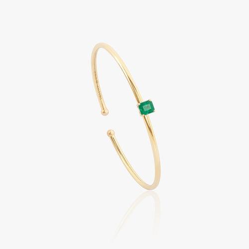 Olivia Emerald & Gold Cuff Bracelet