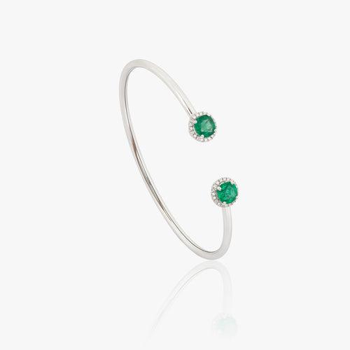 Willow Diamond & Emerald Cuff Bracelet