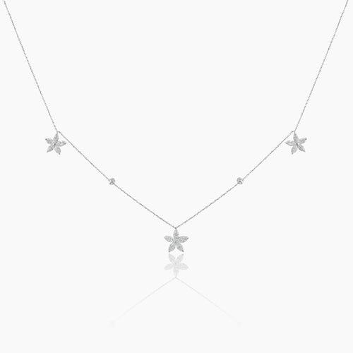 Pentas Diamond Flowers Necklace