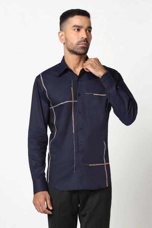 Navy Designer Shirt