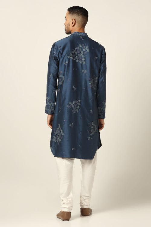 Blue Embroidered Kurta Pajama