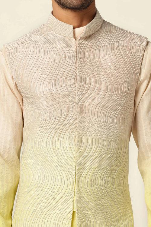 Ombre emboidered Nehru Jacket Set