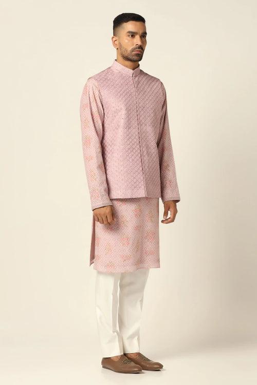 Peach Nehru Jacket set