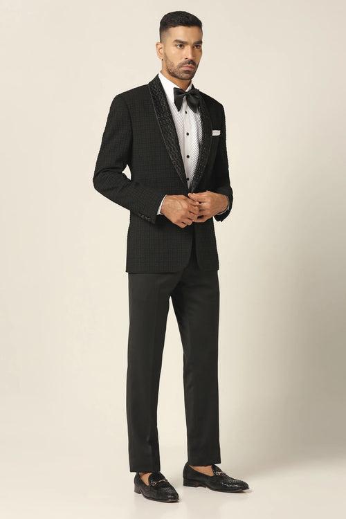 Textured Navy Tuxedo